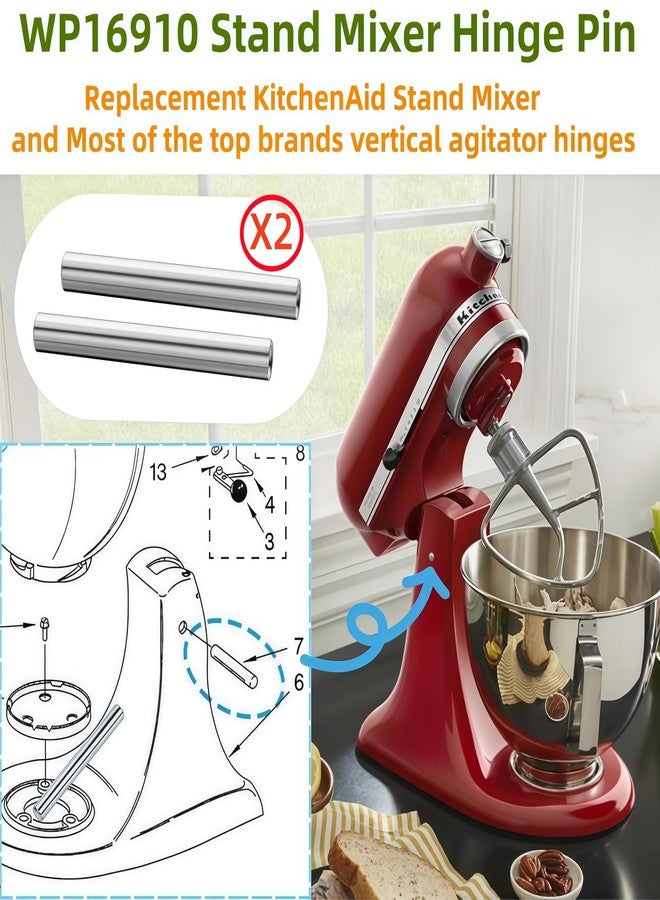 cdipkif WP16910 Hinge Pin compatible for Whirlpool KitchenAid Stand Mixer AP6005648, PS11738700, WP16910, 4159649, AH734220 Stand Mixer Hinge Pin (2pk) - Image 3